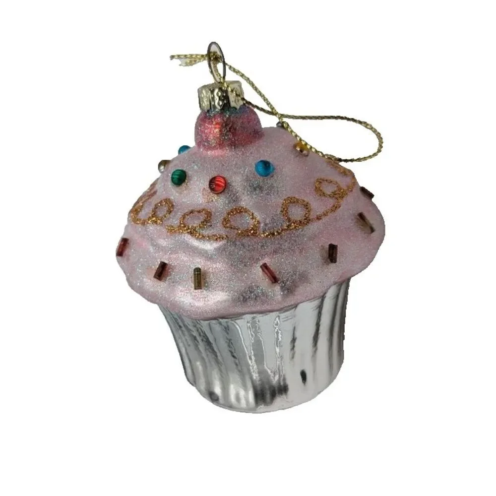 Cupcake Ornament Bubble Gum Pink  Candy‎ Sprinkles, Christmas Tree
